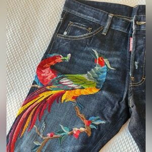 DSQUARED2 Denim Jeans with Embroidered Accents